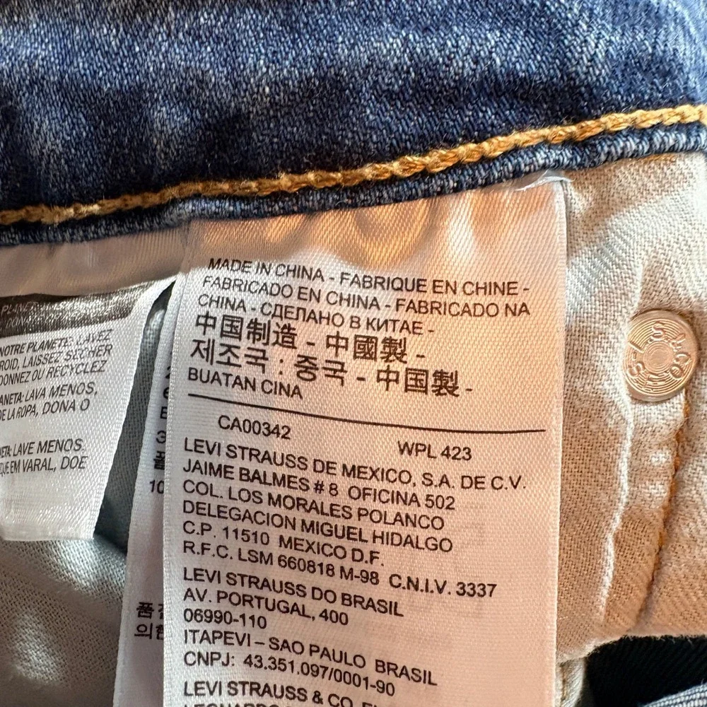 Levis 514 Straight Fit Jeans Mens 32x30 Medium Wash Blue Stretch Denim Casual